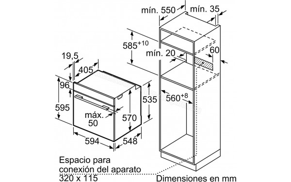 BOSCH HRA5380S1 - Dimensions
