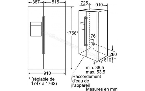 BOSCH KAD62S21 - sch&eacute;ma d'encastrement 1