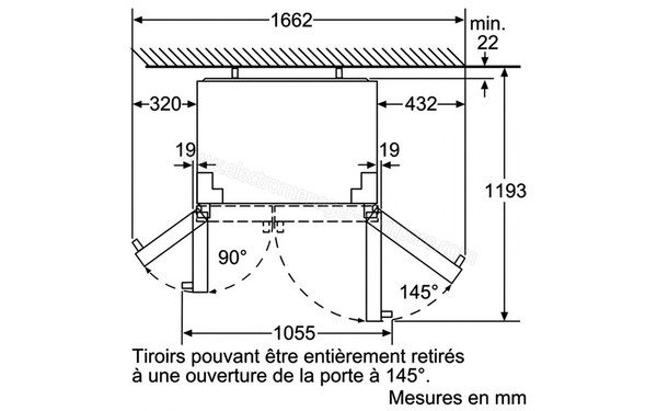 BOSCH KAD90VI30 - Schema technique vue du dessus