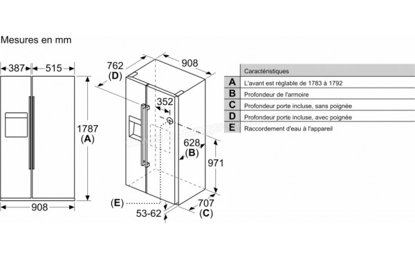 BOSCH KAD93AIDP - Dimensions