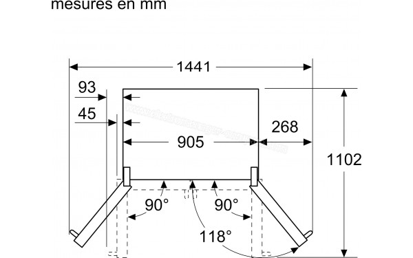 BOSCH KFF96PIEP - Dimensions