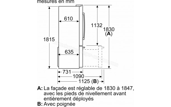 BOSCH KFF96PIEP - Dimensions