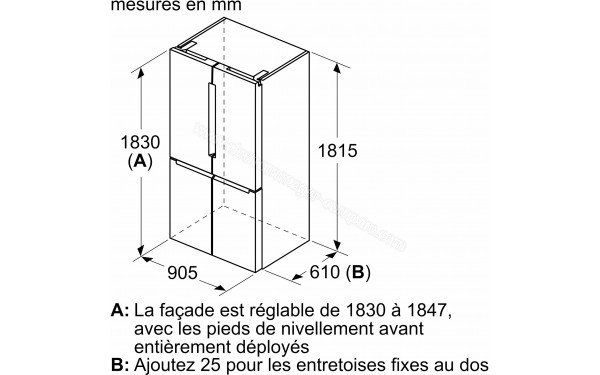 BOSCH KFN96APEA - Dimensions