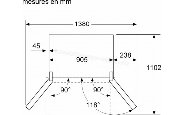 BOSCH KFN96APEA - Dimensions