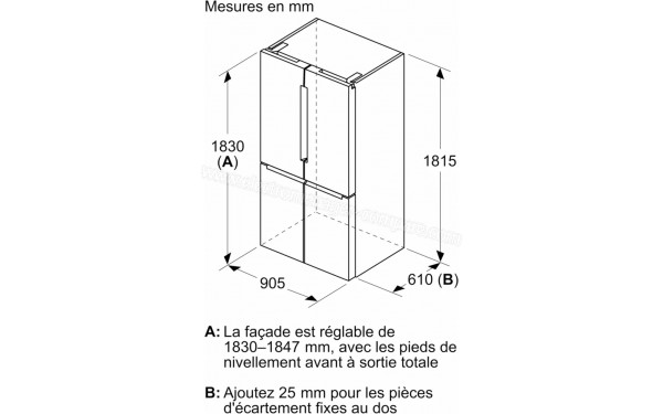 BOSCH KFN96AXEA - Dimensions
