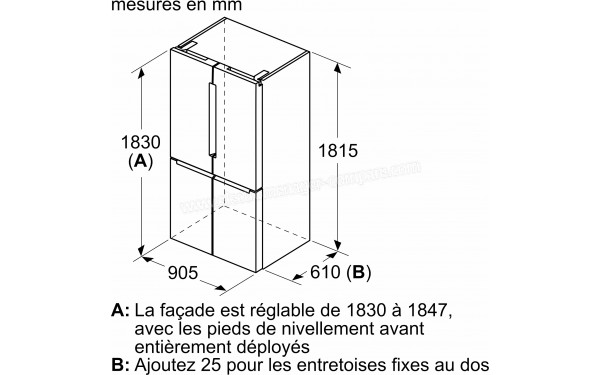 BOSCH KFN96VPEA - Dimensions