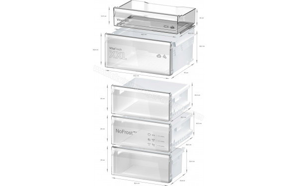 BOSCH KGN362I1F - Dimensions
