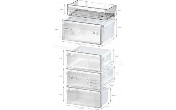 BOSCH KGN362ICF - Dimensions