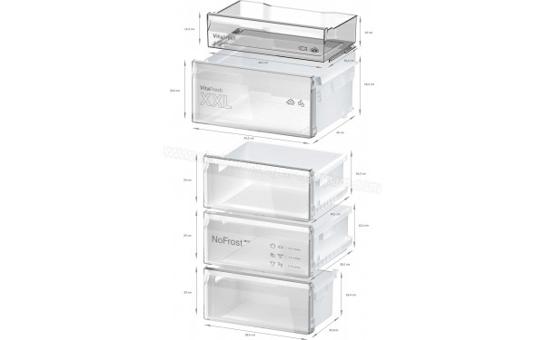 BOSCH KGN392XCF - Dimensions