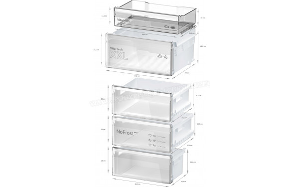 BOSCH KGN39EXCF - Dimensions