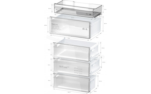 BOSCH KGN492IAF - Dimensions