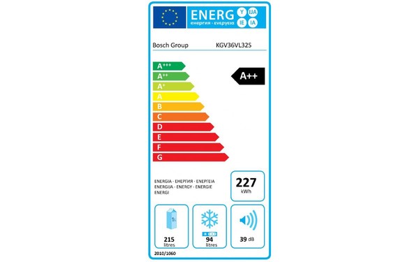 BOSCH KGV36VL32S - &Eacute;tiquette &eacute;nergie