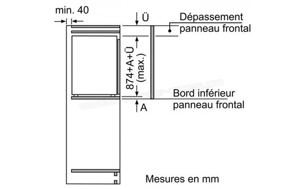 BOSCH KIL22AF30 - Sch&eacute;ma de fixation de l'habillage