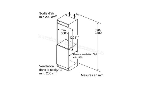 BOSCH KIL42AD40 - Schema d'encastrement 2