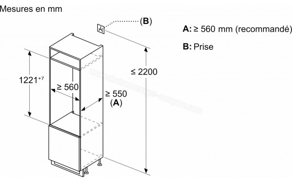 BOSCH KIL42SFE0 - Dimensions