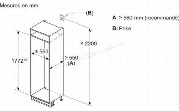 BOSCH KIN865SE0 - Dimensions