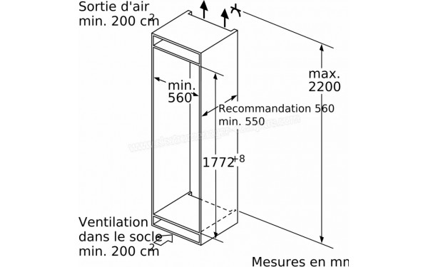 BOSCH KIN86ADB0 - Dimensions