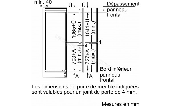 BOSCH KIN86SDD0 - Dimensions