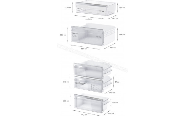 BOSCH KIN86SFE0 - Caract&eacute;ristiques des paniers