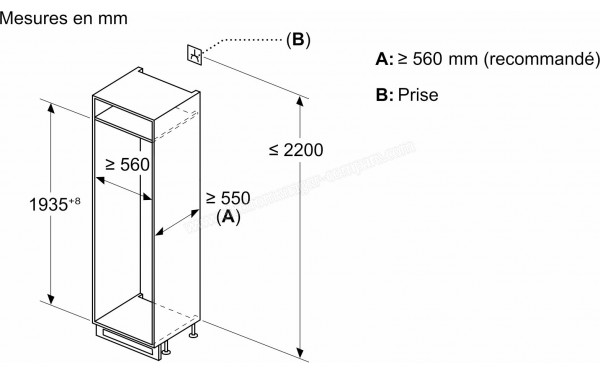 BOSCH KIN96NSE0 - Dimensions
