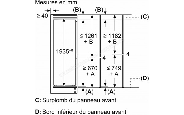 BOSCH KIN96NSE0 - Dimensions