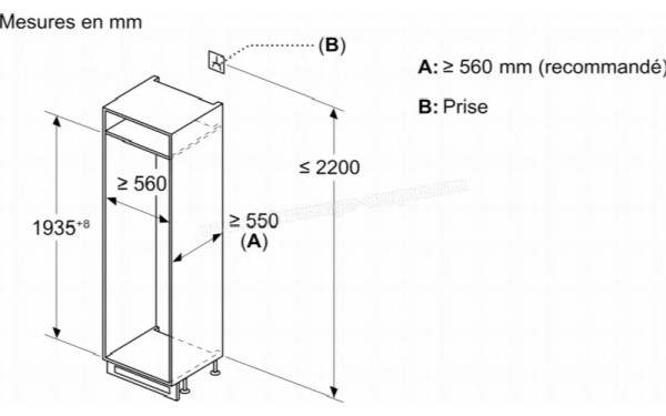 BOSCH KIN96SFD0 - Dimensions