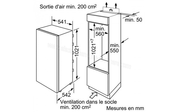 BOSCH KIR20V21FF - Schemas d'encastrement