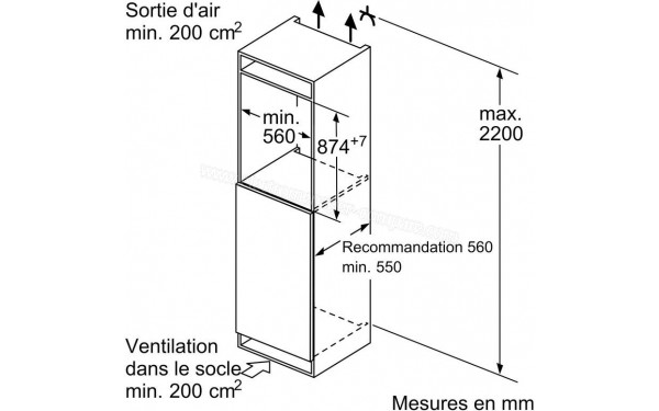 BOSCH KIR21NSE0 - Dimensions