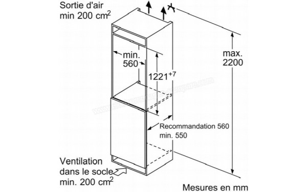 BOSCH KIR41NSE0 - Dimensions