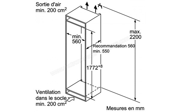 BOSCH KIS86AF30 - Schema d'encastrement 2