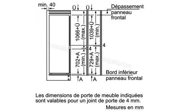 BOSCH KIS86AF30 - Schema d'encastrement 3