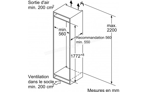 BOSCH KIS87AFE0 - Dimensions