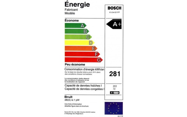 BOSCH KIV34V21FF - &Eacute;tiquette &eacute;nergie