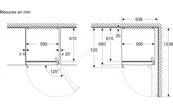 BOSCH KSN36AICM - Dimensions