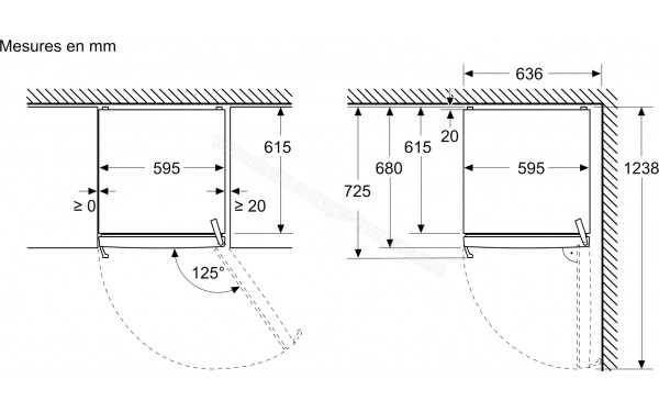 BOSCH KSN36VWDG - Dimensions