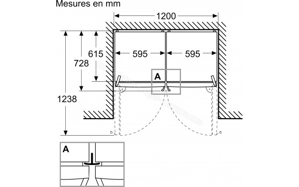 BOSCH KSN36VWDG - Dimensions