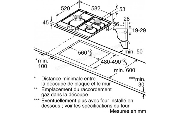 BOSCH PCC6A5I9X - Dimensions