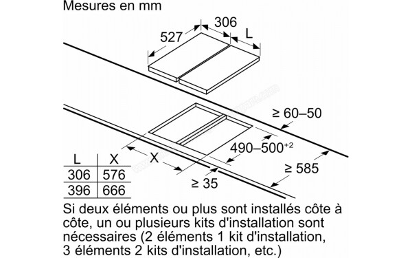 BOSCH PIB375FB1H - Dimensions