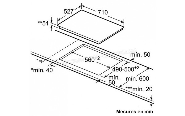 BOSCH PID775L24E - Sch&eacute;ma d'encastrement 