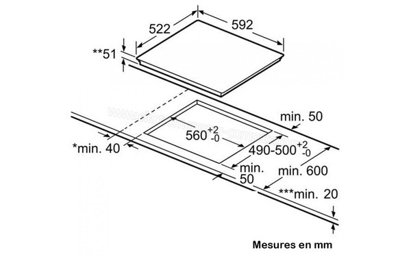 BOSCH PIE611B17E - Sch&eacute;ma d'encastrement