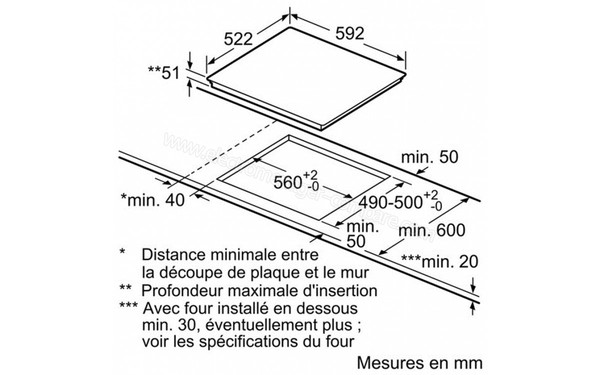 BOSCH PIJ651F27E - Sch&eacute;ma d'encastrement 