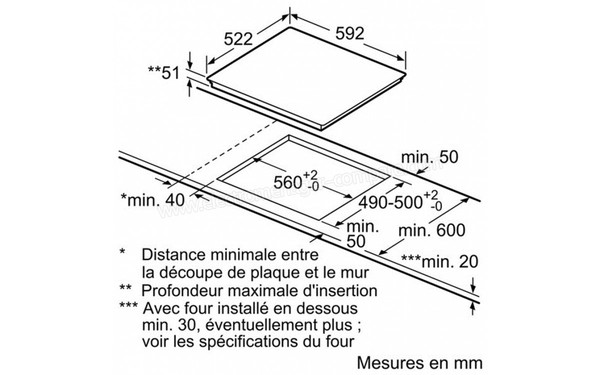 BOSCH PIL651F17E - Sch&eacute;ma d'encastrement 