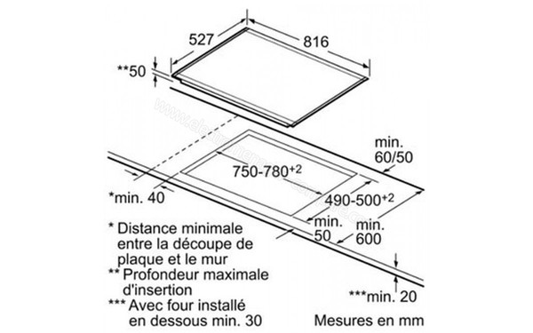 BOSCH PIN875N14E - Niche d'encastrement (cr&eacute;dit : Darty)