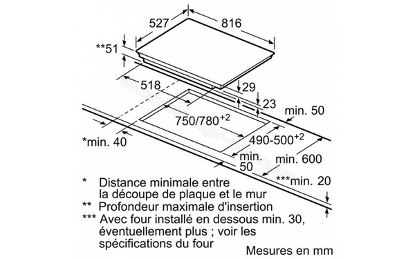 BOSCH PIN875N27E - Sch&eacute;ma d'encastrement 