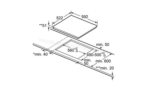 BOSCH PIT611F17E - Sch&eacute;ma d'encastrement 4