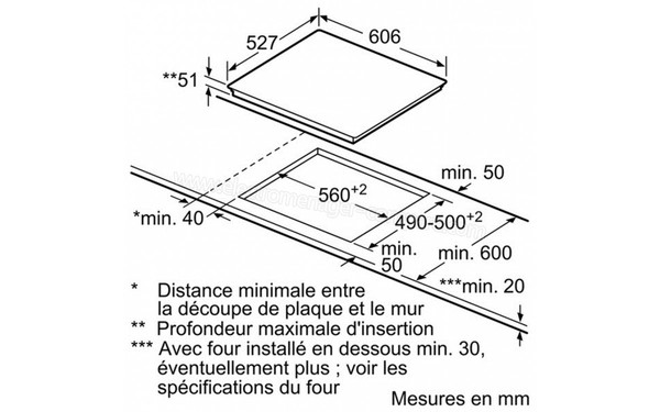 BOSCH PIV675N14E - Sch&eacute;ma d'encastrement 
