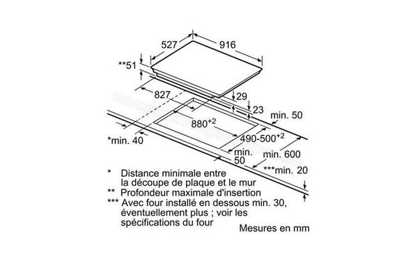 BOSCH PIZ975N17E - Sch&eacute;ma d'encastrement 