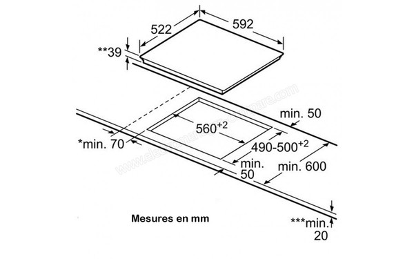BOSCH PKE611B17E - Niche d'encastrement