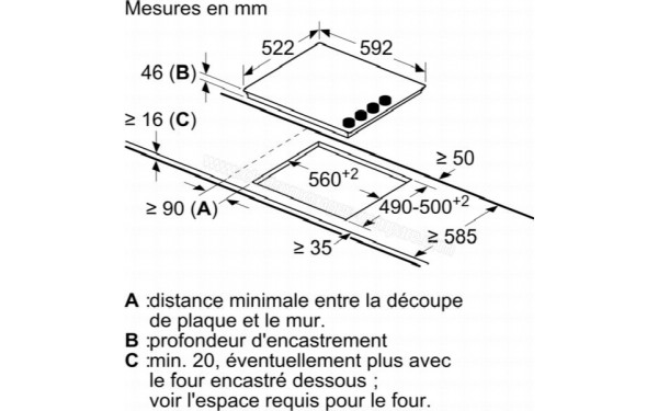 BOSCH PKE611CA8E - Dimensions
