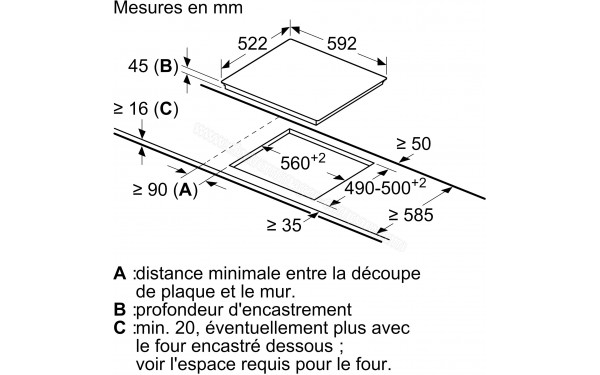 BOSCH PKE611FN8E - Dimensions
